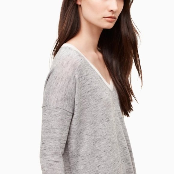 Aritzia Wilfred Sherbrooke grey v-neck sweater XS - Picture 2 of 7